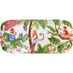 Plat  cake rectangulaire mlamine 37, 5 cm dcor de singes de bali