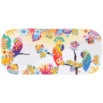 Plat à cake rectangulaire en mélamine 37, 5 cm avec motif perroquet Plat à cake rectangulaire en mélamine 37, 5 cm avec motif perroquet