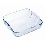 Plat carr 21 cm transparent en verre