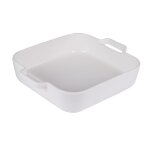 Plat  four carr 24x20, 4 cm blanc en porcelaine