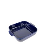 Plat  four carr en cramique bleu profond 36x36cm