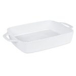 Plat  gratin en cramique perle blanche l40