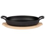 Plat  gratin en fonte, noir, 22x13 cm