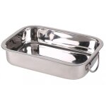 Plat  lasagne inox avec poignes - 27. 5x20x5. 5cm