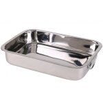 Plat  lasagne inox avec poignes - 38x27. 5x7cm