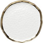 Plat en porcelaine blanche et dorée d31 Plat en porcelaine blanche et dorée d31