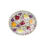 Plat rond motifs fruits en cramique d20cm