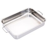 Plat à rôtir acier inoxydable argent 37x27cm Plat à rôtir acier inoxydable argent 37x27cm