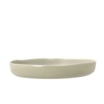 Plat de service en grs beige doux 28cm