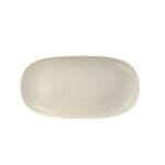 Plat de service en grs beige doux 34cm