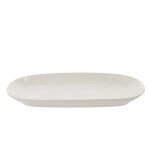 Plat de service en grès blanc cassé Plat de service en grès blanc cassé