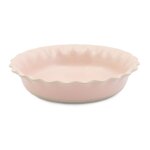 Plat à tarte rond en grès rose 28 cm Plat à tarte rond en grès rose 28 cm