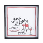 Plateau carr blanc, rouge et noir