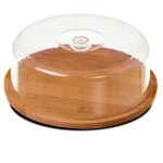 Plateau fromage rond bambou et cloche acrylique 28x28x10cm Plateau fromage rond bambou et cloche acrylique 28x28x10cm
