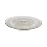 Plateau  gateau blanc en verre 33 x 8 cm