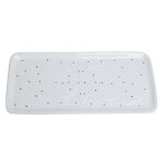 Plateau long en cramique blanc