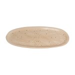 Plateau oval en cramique beige