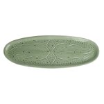 Plateau oval en cramique vert l33cm