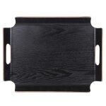 Plateau rectangle no angle 44, 5x33, 5 cm noir en bois Plateau rectangle no angle 44, 5x33, 5 cm noir en bois