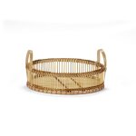 Plateau rond bambou avec anses 30x14cm Plateau rond bambou avec anses 30x14cm