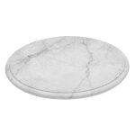 Plateau rond blanc en mlamin imitation marbre  285 mm l2g