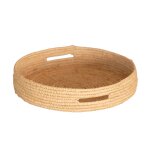 Plateau rond en osier naturel avec anses naturel 25x4. 5 cm Plateau rond en osier naturel avec anses naturel 25x4. 5 cm