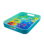 Plateau de service multicolore mlamine 33 x 26 x 4 cm