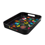 Plateau de service noir m�lamine 33 x 26 x 4 cm
