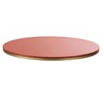 Plateau de table de restaurant rond en verre tremp terracotta 2 personnes d70