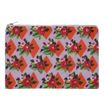 Pochette velours fleuri lila Pochette velours fleuri lila
