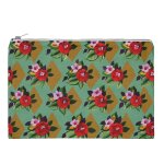 Pochette velours fleuri vert Pochette velours fleuri vert