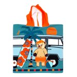 Poncho microfibre  surfista  60x120cm bleu canard