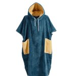 Poncho de plage adulte en coton velours petrol l / xl