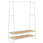 Portant  vtements 2 tagres effet bois blanc crme