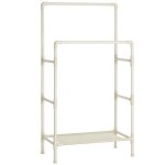 Portant  vtements double barre mtal blanc