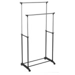 Portant vtements double extensible en hauteur - 80x43x160cm