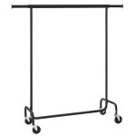 Portant  vtements tringle extensible 45x(110 - 150)x162, 9cm noir mat