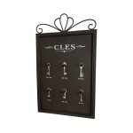 Porte boîte à clés clefs applique murale extérieur métal marron 42cm Porte boîte à clés clefs applique murale extérieur métal marron 42cm