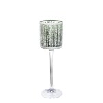 Porte - bougie décoratif à pied en verre doré et transparent h30 Porte - bougie décoratif à pied en verre doré et transparent h30