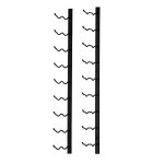 Porte - bouteilles mural pour 18 bouteilles en mtal noir