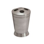 Porte brosse � dents en laiton finition argent - h13 cm