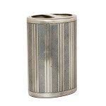 Porte brosse � dents en m�tal finition argent vieilli - h13 cm