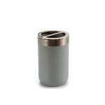 Porte brosse à dents rond en inox et plastique gris Porte brosse à dents rond en inox et plastique gris