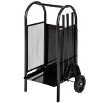 Porte bûches en acier pour cheminée capacité de charge 35 kg noir Porte bûches en acier pour cheminée capacité de charge 35 kg noir