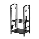 Porte bches en mtal noir