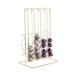 Porte - capsules  caf mtal dor h33cm