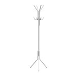 Porte - manteaux avec 8 crochets sur pieds en métal blanc 178x62x62cm Porte - manteaux avec 8 crochets sur pieds en métal blanc 178x62x62cm