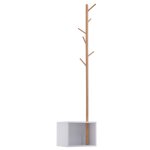 Porte - manteaux blanc bois bambou Porte - manteaux blanc bois bambou