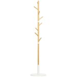 Porte - manteau design scandinave branches 8 patres mtal blanc bambou