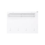 Porte - manteau mural effet bois blanc avec 4 crochets et 1 tagre